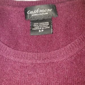Womens Cashmere Bordeaux Crewneck Sweater Size S